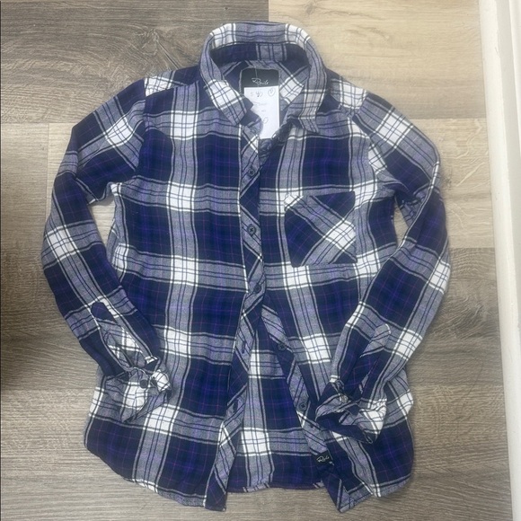 Rails Tops - Rails Navy and White Plaid Shirt